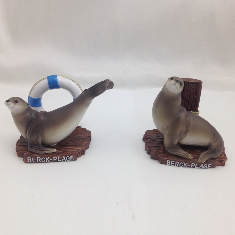 Custom Cute Resin Sea Animal Figurine Seal Statue