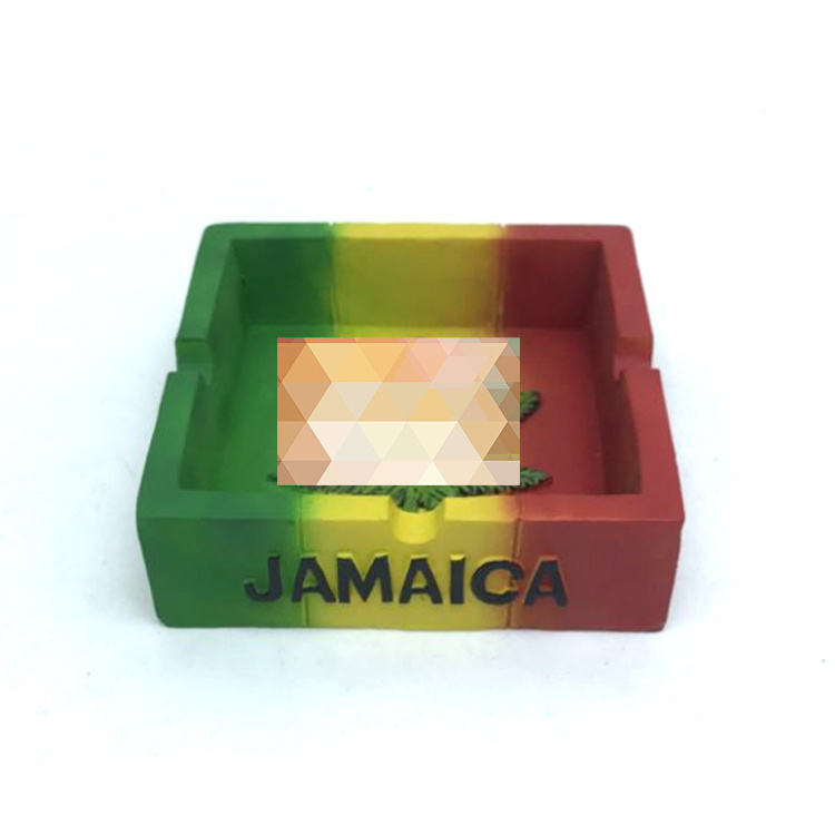 Souvenir Home Decor Jamaican Man Resin Rasta Leaf Cigarette Ashtray