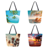 Wholesale Women Large Capacity Canvas Beach Travel Sea Turtle Tote Bag