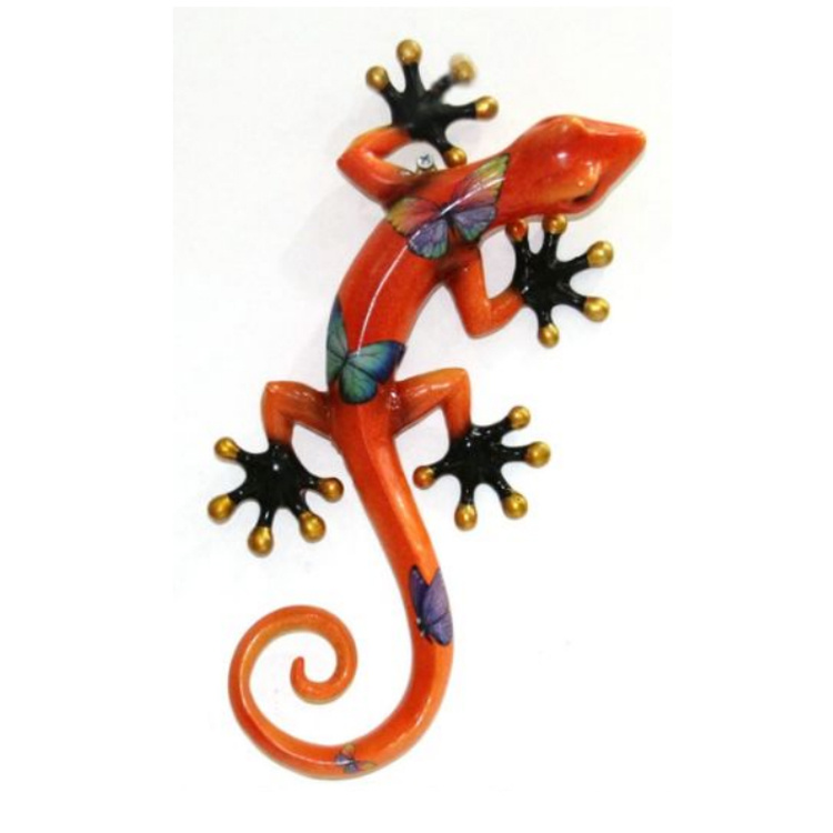 Resin Gecko Wall Art Decor Lizard Sculpture Hang Indoor Outdoor for Home Bedroom Living Room Office Garden Decor