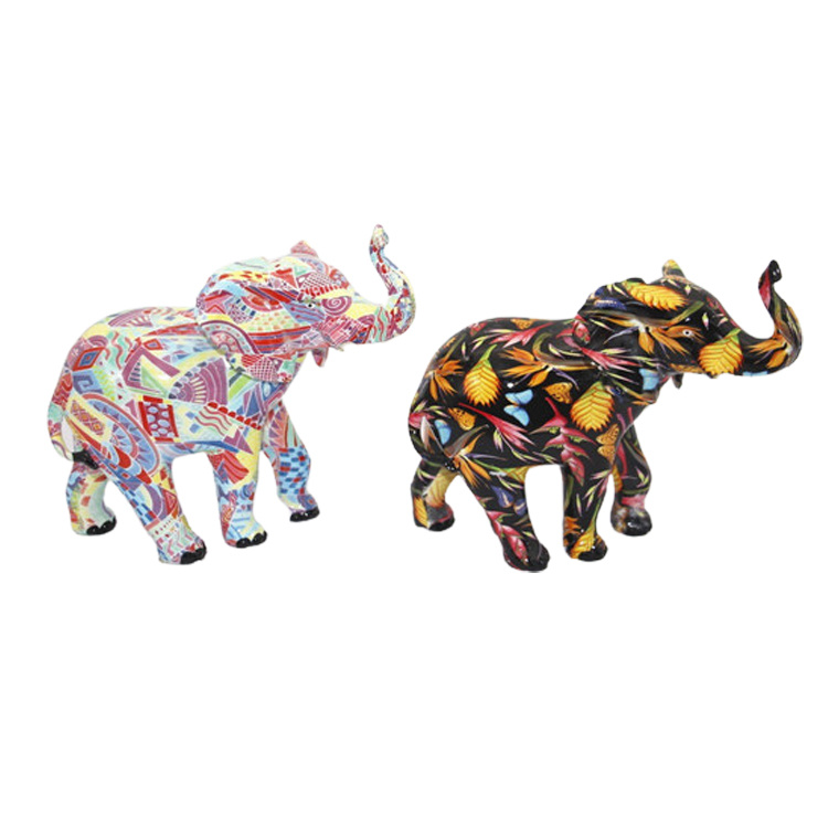 Factory Wholesale Water Transfer Printing Paper Home Decor Resin Elephant Statue