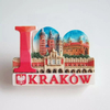 Customized Resin Printing Tourist City Magnet Krakow Cracow Poland Souvenir Fridge Magnet