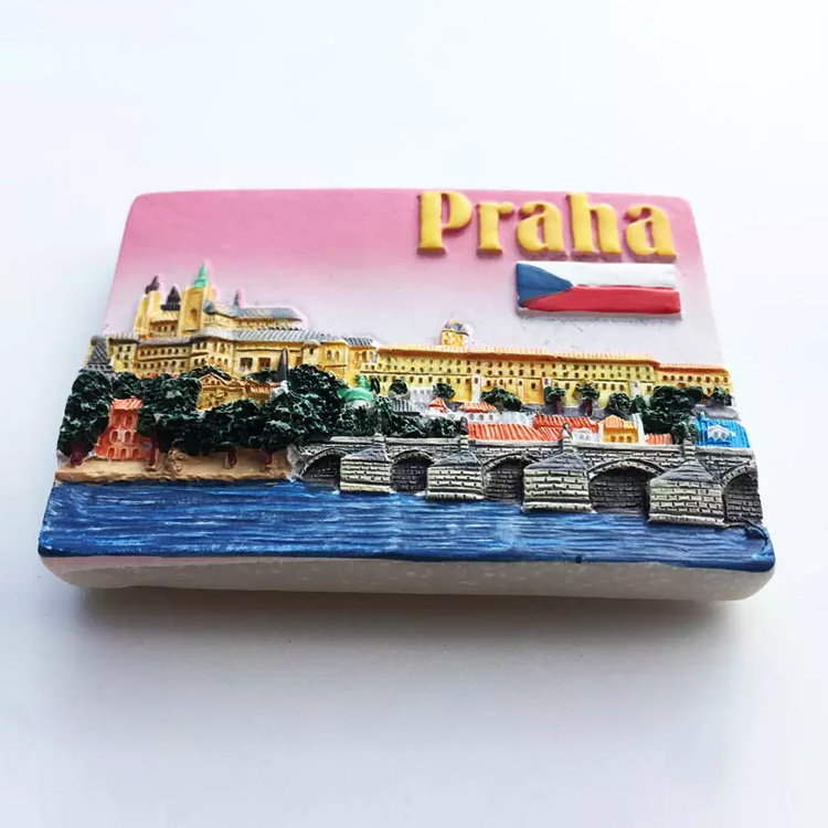 Wholesale Castle Building Souvenir Resin Prague Praha Souvenir Fridge Magnet