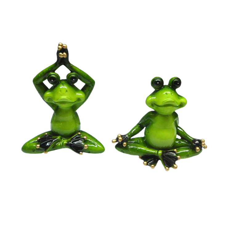 Wholesale Home Garden Decor Cute Yoga Frog Statue Resin Frog Figurine