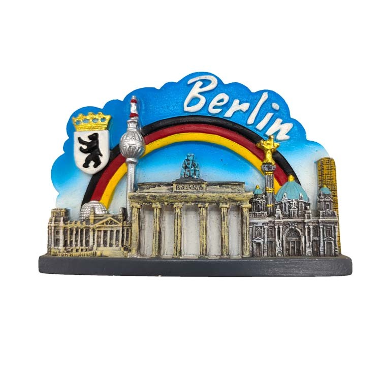 Customized European City Belgium Brussels Souvenir Resin Building Fridge Magnets