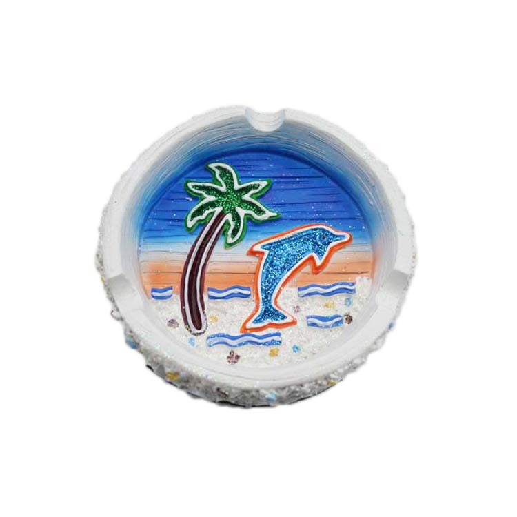 Custom Logo Beach Tourist Souvenir Gift Resin Seashell Ashtray