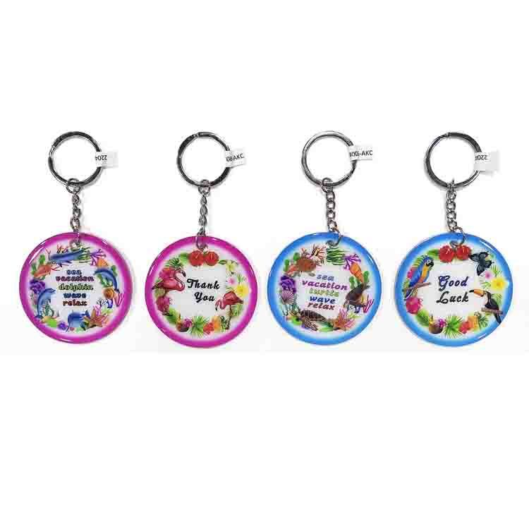 Custom Printing Beach Tourist Souvenir Keychain Epoxy Acrylic Hawaii Keychain