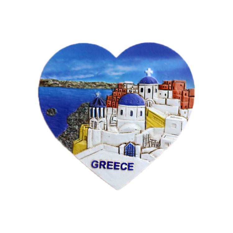 Resin 3D Crete Santorini Greece Tourist Souvenir Fridge Magnet