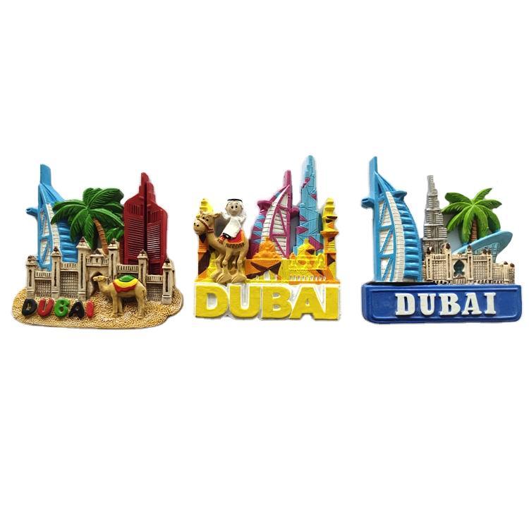 China Supplier Resin Hand Painted Dubai Souvenir Fridge Magnet