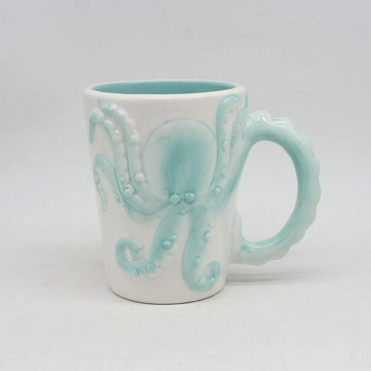 Wholesale Ocean Sea Animal 3D Coffee Mug Ceramic Mermaid Cups