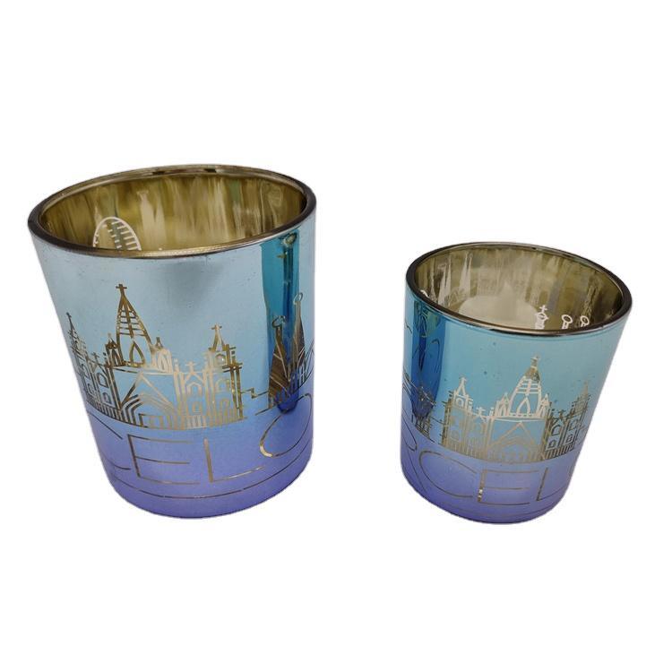 Wholesale Custom Nordic Ocean Beach Style Home Decorative Frosted Glass Candle Holders