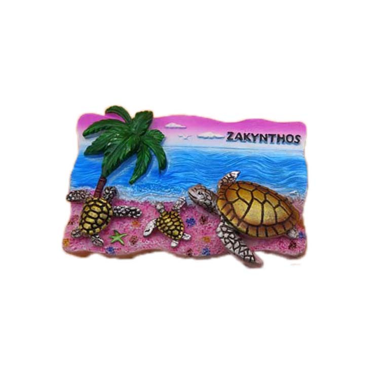 Wholesale Tourist Souvenirs Hand-Painted Resin Beach 3D Turtle Resin Fridge Magnet