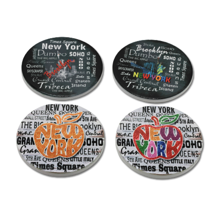 Wholesale Custom Ceramic Drink Tea Coffee Coaster Las Vegas Souvenir Gift Coaster with Cork Back