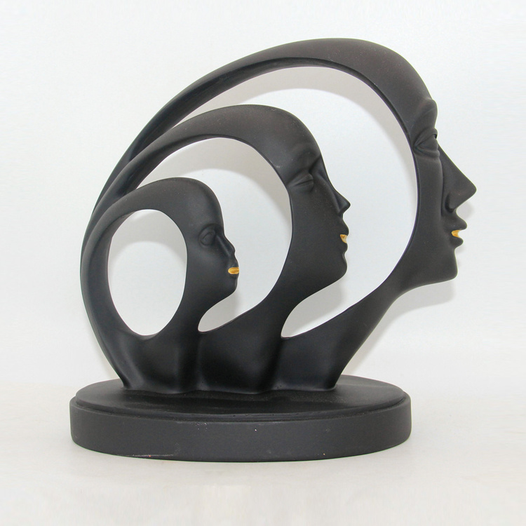 Modern Art Table Home Decorative White Abstract Human Face Custom Resin Bookends