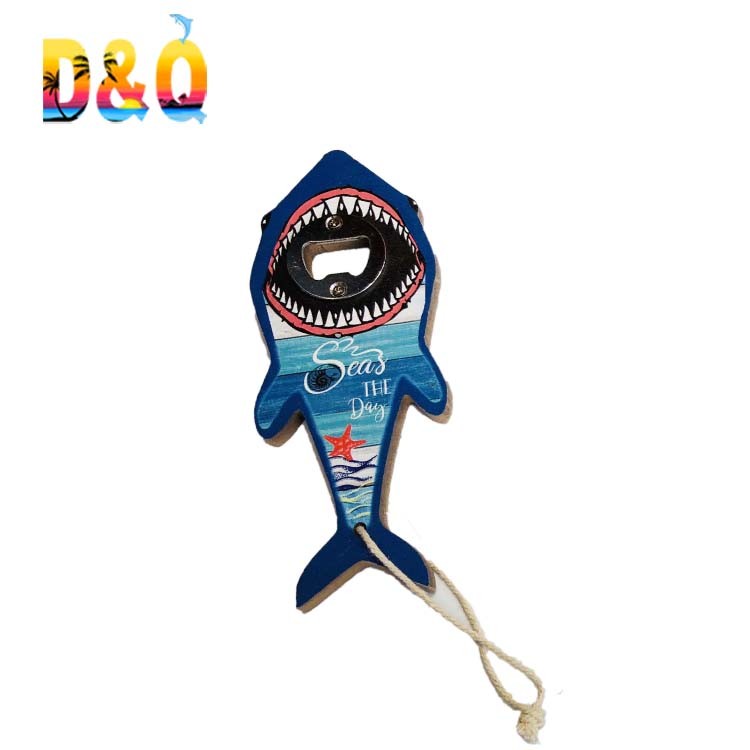 Printing Custom Animal Shape Hanging Opener Bottle MDF Shark Bottle Opener