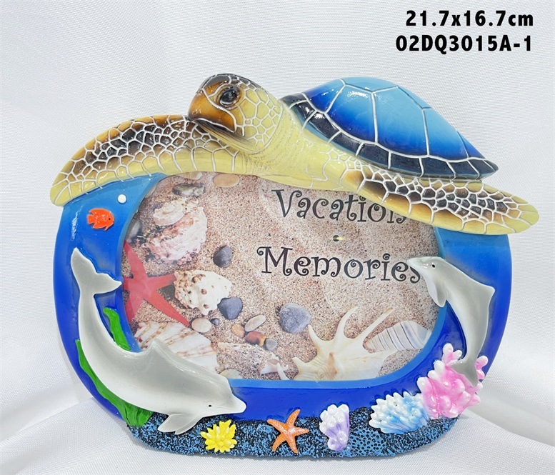 4X6 Inches Ocean Nautical Beach Souvenir Resin Shell Coral Photo Frame for Home Decor