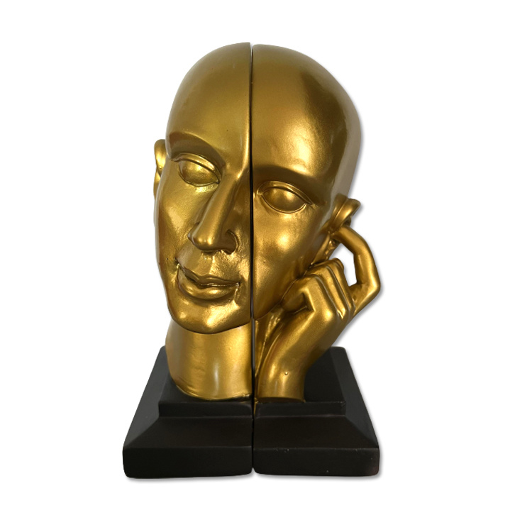 Custom Nordic Resin Abstract Thinker Statue Home Decor Book Ends