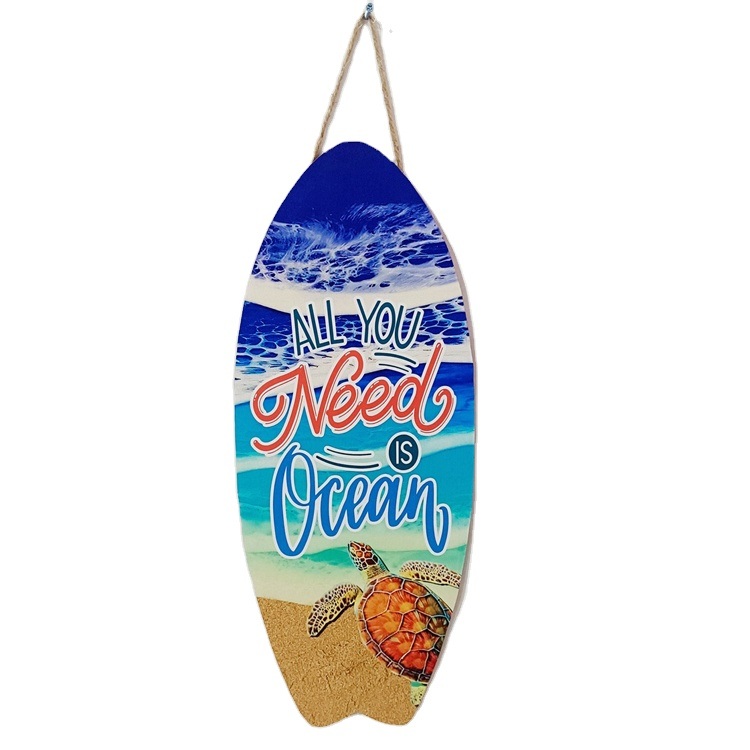 Custom Printing MDF Plaque Summer Beach Flip Flops Wooden Door Wall Sign Home Decor