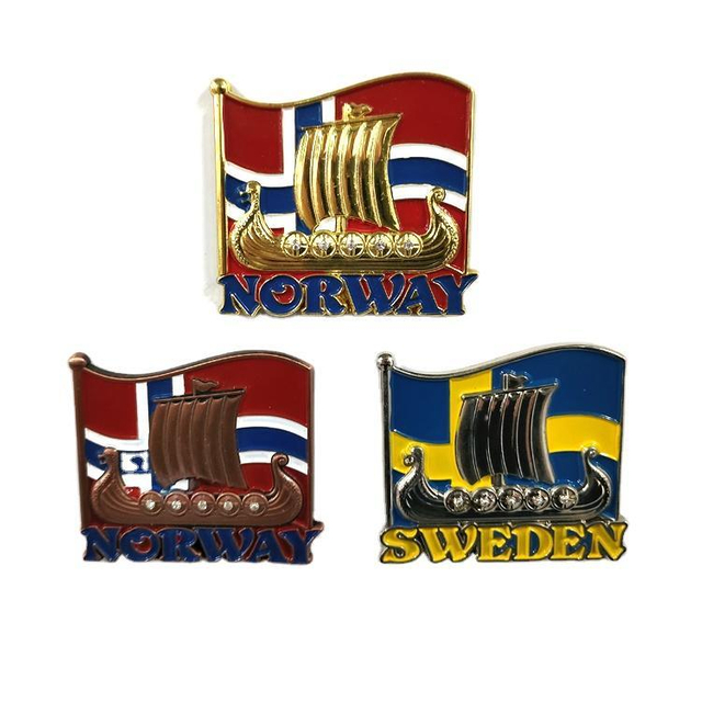 Custom Metal Fridge Magnet OEM Souvenir Sweden Fridge Magnet