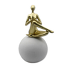 Factory Wholesale Nordic Modern Abstract Resin Lady Yoga Statue for Home Decor