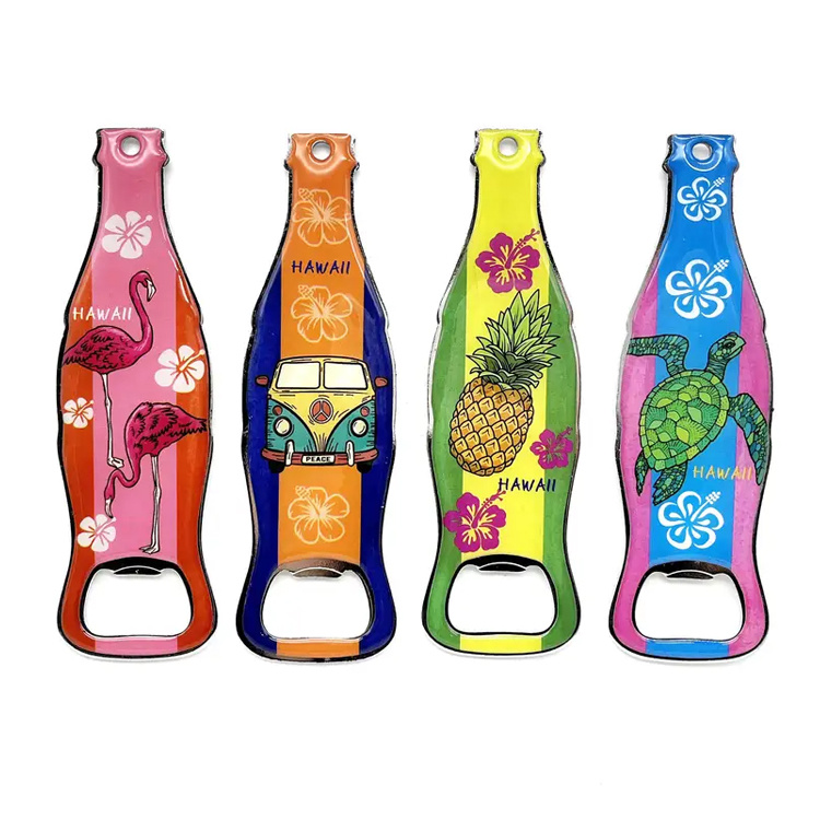 New Design Epoxy Tourist Souvenir Bottle Shape Beer Opener Metal Bottles Opener