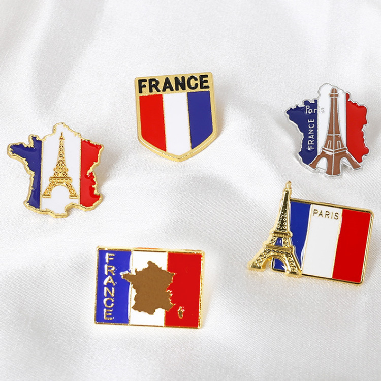 Custom Logo Flag Travel Gift Alloy Metal Epoxy Souvenir Badge Brooch Pin