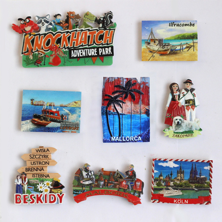 Custom Resin Souvenir Magnet Travel Gift Sweden Norway Souvenir Fridge Magnet