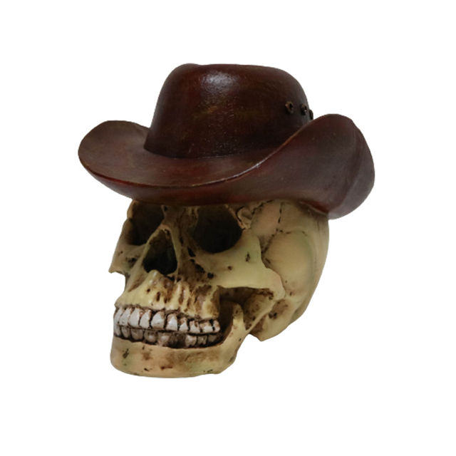 Creative Halloween Skeleton Head Statue Resin Skeleton Figurine Decor