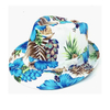 Wholesale Outdoor Beach Summer Men Straw Floral Hat Custom Logo Fedora Hat