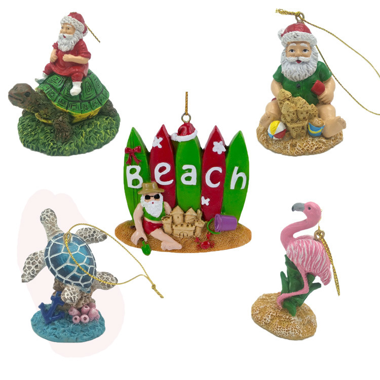 Custom Beach Souvenir Resin Polyresin Personalised Sea Turtle Christmas Ornaments