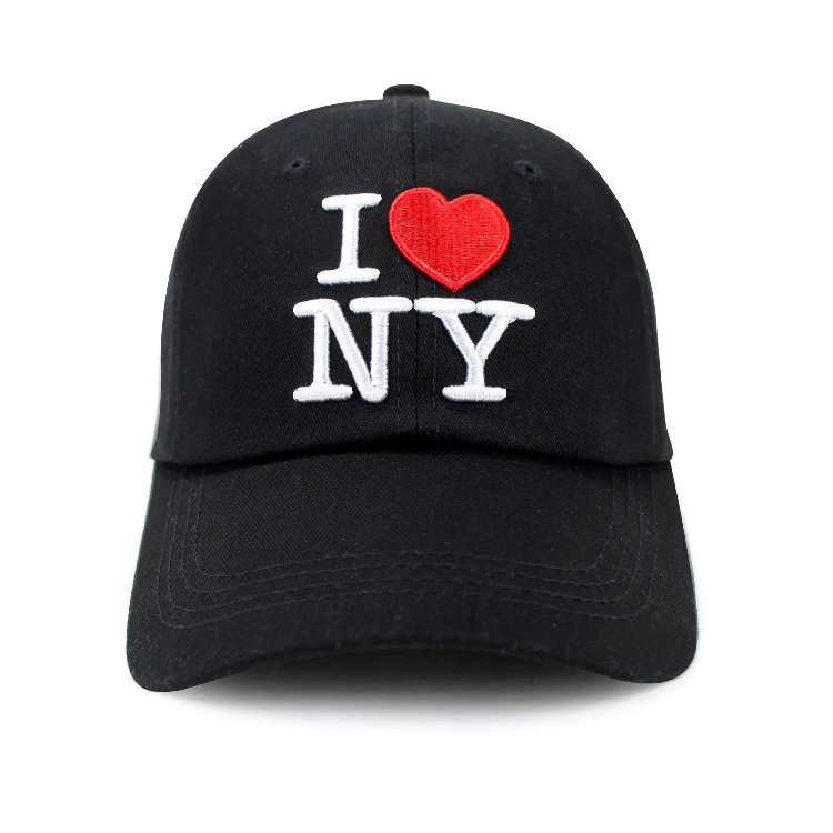 Custom Embroidered Logo Black Hat Souvenir New York Cap