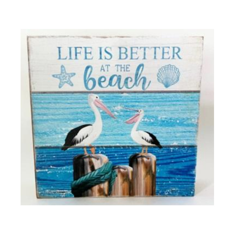 Beach Souvenir Home Decor Custom Sublimation Wood MDF Photo Block