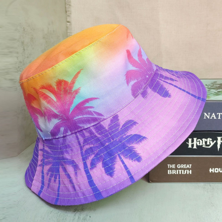 Custom Fisherman Hat Summer Seaside Sunset Beach Tropical Print Bucket Hat