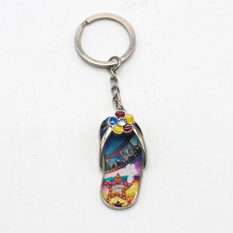 Custom Logo Tourism Souvenir Gifts Metal Sandal Keychain