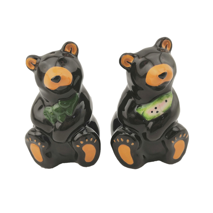 Table Decor Animal Shape Love Bear Ceramic Salt and Pepper Shaker