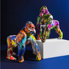 Nordic Graffiti Gorilla Sculptures Painted Statues Resin Pop Figurine Home Decor Gifts