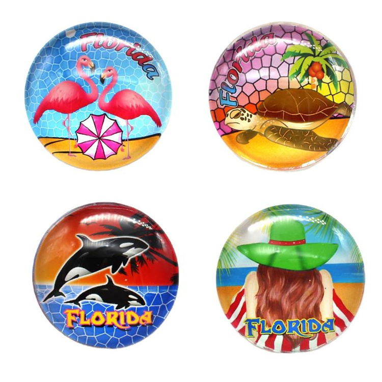 Wholesale Custom Souvenir Crystal Dome Fridge Magnet Glass Fridge Magnet