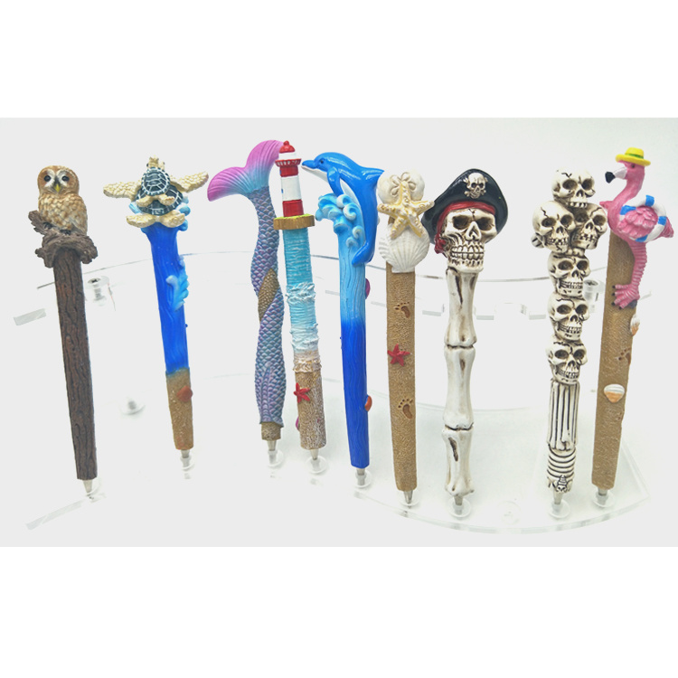 Creative Animal Shape Polyresin Ball Pen Resin Mermaid Ballpoint Pen for Souvenir