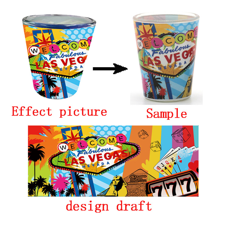 Custom Logo Party Decor Tourist Beach Souvenir Glass Ice Cream Cup