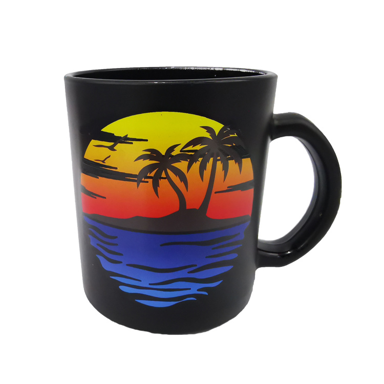 Beach Souvenir Design Custom Logo Black Coffee Mug