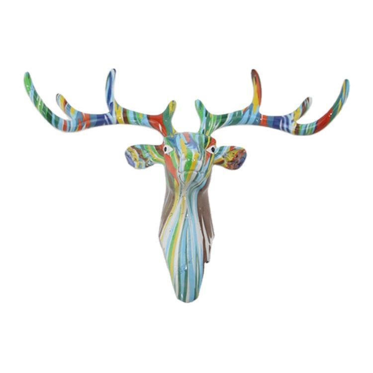 Nordic 3D Art Animal Wall Decorative Resin Deer Head for Home Decor