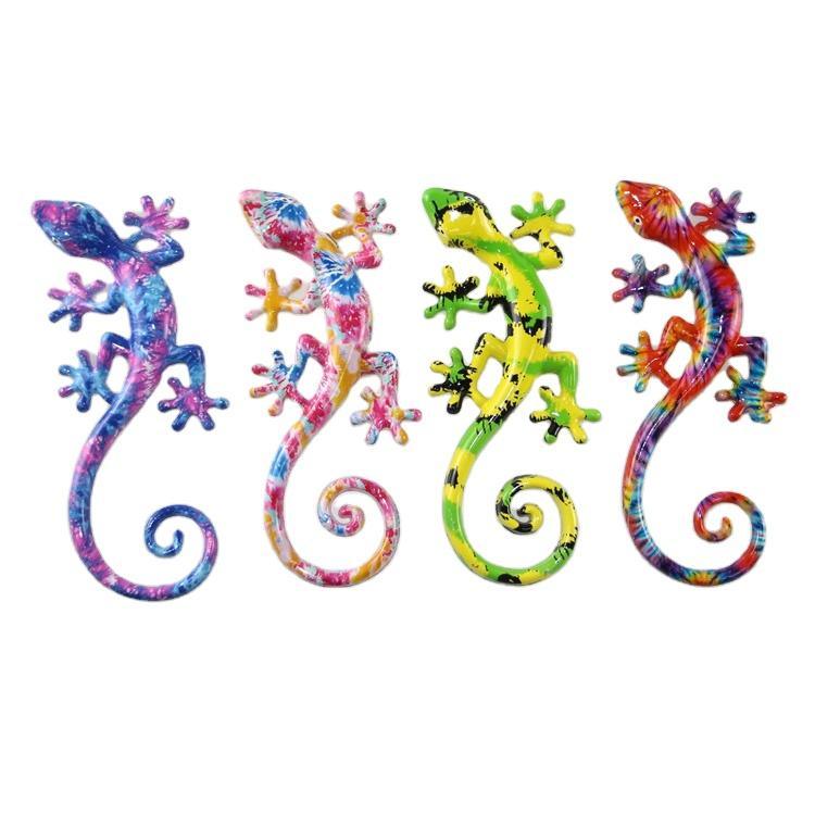 Colorful Lizard Wall Art Statue Resin Gecko Wall Decor for Home Living Room