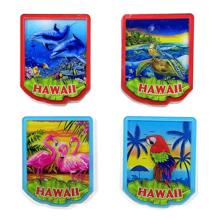 Custom Printed 3D Fridge Magnet Beach Island Hawaii Souvenirs Acrylic Fridge Magnet