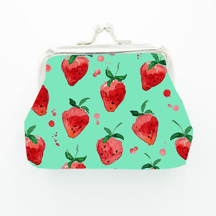 Custom PU Leather Summer Fruit Banana Strawberry Coin Purse