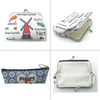 Women Girl Printed Coin Purse Vintage PU Coin Purse Kiss-Lock Change Pouch with Clasp Closure