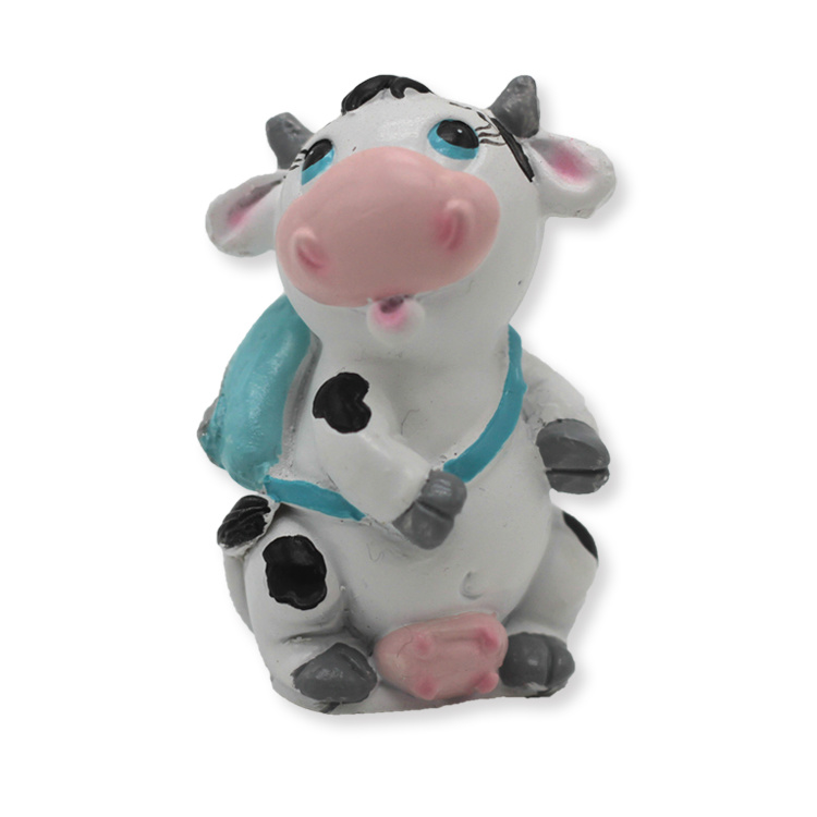 Custom Cartoon Resin Craft Baby Cow Statue Baby Birth Souvenirs