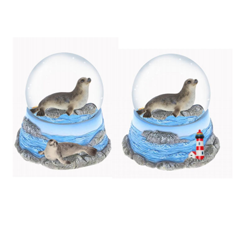 Seal Animal Glitter Snow Globe Ocean Decor Wildlife Figurines Snow Globes for Home Decor