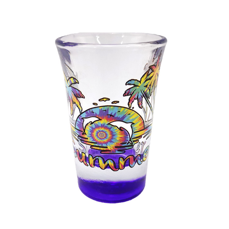 Personalized Logo Printed Custom Beach Tourist Souvenir Shot Glass