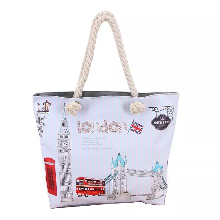 Custom Printing Women Large Travel Souvenir Canvas New York Tote Bag