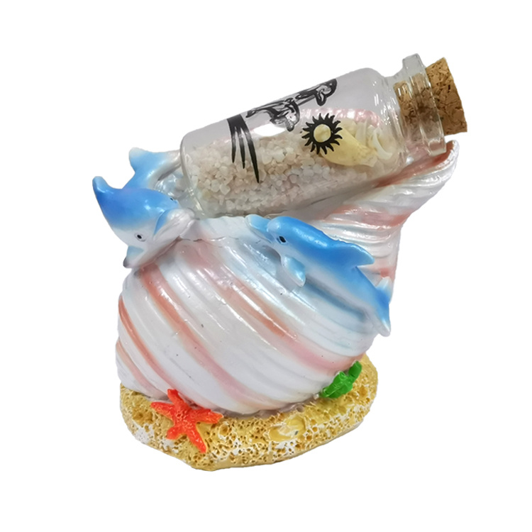 Wholesale Beach Souvenir Resin Shell Craft Glass Sand in Bottle Souvenir